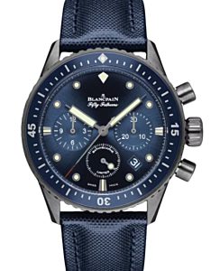 Blancpain Fifty Fathoms Bathyscaphe Chronographe Flyback Ocean Commitment I Ceramic 43.6mm Sunburst Blue Dial 5200 0240 O52A -BRAND NEW