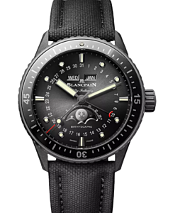 Blancpain Fifty Fathoms Bathyscaphe Quantième Complet Phases de Lune Ceramic 43.6mm Sunburst Black Dial 5054 0130 B52A - BRAND NEW