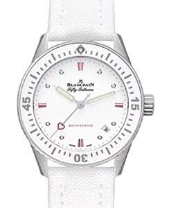 Blancpain Fifty Fathoms Bathyscaphe Saint Valentin 2023 Steel 38 mm White Dial 5100A 1127 W52A - BRAND NEW