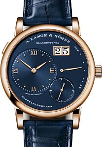 A Lange Sohne Lange 1 Pink Gold 38.5mm Blue Dial 191.063
