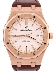 Audemars Piguet Royal Oak Selfwinding Rose Gold 41mm Silver Dial Leather 15400OR.OO.D088CR.01