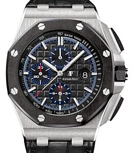 Audemars Piguet Royal Oak Offshore Selfwinding Chronograph Platinum Black Index Dial & Ceramic Bezel Leather Bracelet 26411PO.OO.A002CR.01 - BRAND NEW