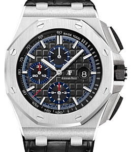 Audemars Piguet Royal Oak Offshore Selfwinding Chronograph Platinum Black Index Dial & Fixed Bezel Leather Bracelet 26412PT.OO.A002CR.01 - BRAND NEW