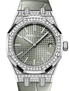 Audemars Piguet Royal Oak Self Winding 37mm White Gold/Diamonds Green Dial 15551BC.ZZ.D405CR.01 - BRAND NEW