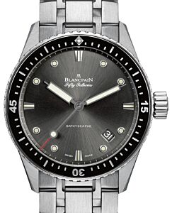 Blancpain Fifty Fathoms Bathyscaphe Steel 43mm Grey Dial Steel Bracelet 5000 1110 70B - BRAND NEW