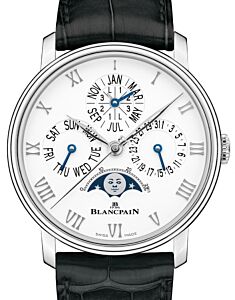 Blancpain Villeret Quanti?me Perpetuel Phases De Lune Steel 40.3mm White Dial 6656 1127 55B