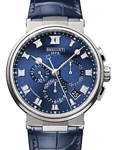 Breguet Marine Chronographe 5527 Titanium 42mm/Leather Blue Dial 5527TI/Y1/9WV