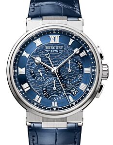 Breguet Marine Chronographe 5527 White Gold 42mm/Leather Blue Dial 5527BB/Y2/9WV