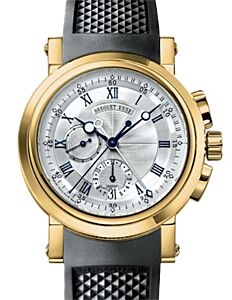 Breguet Marine Chronographe 5827 Yellow Gold 42mm/Rubber Silver Dial 5827BA/12/5ZU