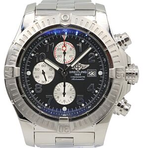 Breitling Super Avenger A13370 Black Arabic 48mm Stainless Steel Pro 2 - PRE-OWNED