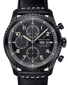 Breitling Navitimer 8 Chronograpah 43mm Stainless Steel Black Dial Leather Strap M13314101B1X1 - BRAND NEW