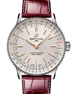Breitling Navitimer Automatic 36 Stainless Steel Cream Dial Leather Strap A17327211G1P1