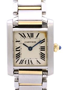 Cartier Tank Francaise Small Model Steel/Yellow Gold Roman Dial Quartz W51007Q4 - PRE-OWNED