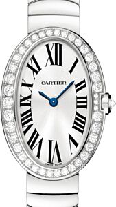 Cartier Baignoire Ladies Watch Small Quartz White Gold Diamond Bezel Silver Dial White Gold Bracelet WB520006 - BRAND NEW
