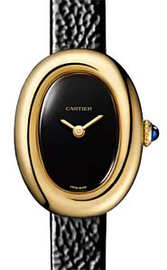 Cartier Baignoire Mini Quartz Yellow Gold Black Lacquered Dial WGBA0040