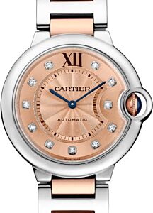 Cartier Ballon Bleu de Cartier Ladies Watch Automatic Stainless Steel 36mm Rose Gold Diamond Dial Steel Rose Gold Bracelet WE902054 - BRAND NEW