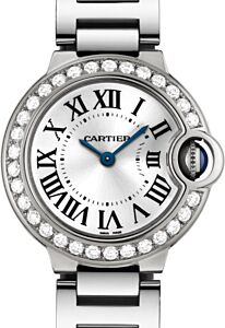 Cartier Ballon Bleu de Cartier Ladies Watch Quartz White Gold Diamond Bezel 28mm Silver Dial White Gold Bracelet WE9003Z3 - BRAND NEW