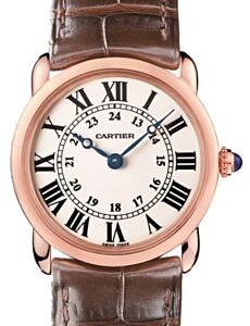 Cartier Ronde Louis Cartier Ladies Watch Quartz Rose Gold 29mm Silver Dial Alligator Leather Strap W6800151 - BRAND NEW