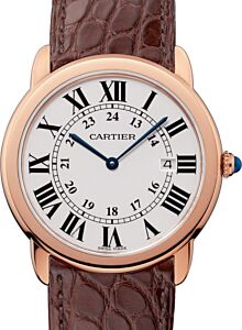 Cartier Ronde Solo de Cartier Quartz Rose Gold 36mm Silver Dial Alligator Leather Strap W6701008 - BRAND NEW