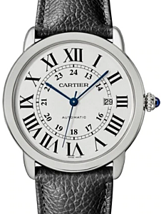 Cartier Ronde Solo de Cartier Automatic Stainless Steel 42mm Silver Dial Alligator Leather Strap WSRN0022 - BRAND NEW