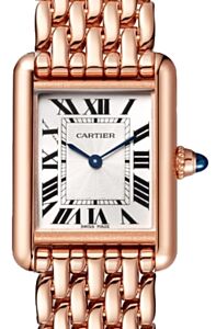 Cartier Tank Louis Cartier Ladies Watch Small Manual Winding Rose Gold Silver Dial Rose Gold Bracelet WGTA0023 - BRAND NEW