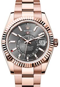 Rolex Sky-Dweller Rose Gold Slate Index Dial Oyster Bracelet 336935 - BRAND NEW