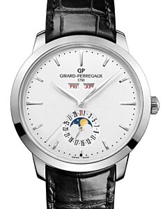 Girard Perregaux 1966 Full Calendar 40mm Steel Leather Strap 49535-11-131-BB60