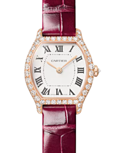 Cartier Tortue Mini Rose Gold Diamond Paved White Dial WJTO0011
