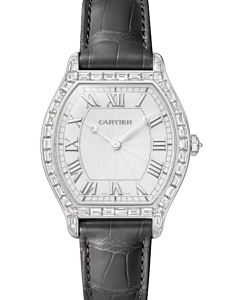 Cartier Tortue Large Platinum Silver Dial HPI01830