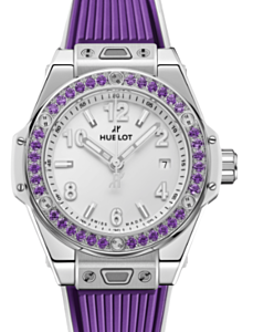 Hublot Big Bang 3-Hands Joyful Steel Purple 33mm Shiny White Dial 485.SV.2210.RX.1205