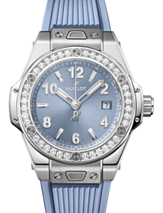 Hublot Big Bang 3-Hands One Click Steel Coal Blue Diamonds  33mm  485.SX.717B.RX.1204