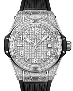 Hublot Big Bang 3-Hands One Click Steel Full Pave 33mm 485.SX.9000.RX.1604 - BRAND NEW