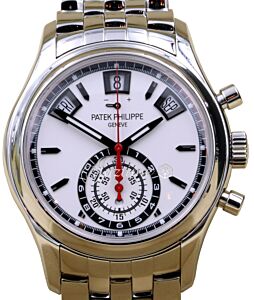 Patek Philippe Complications Day-Date Annual Calendar Chronograph Stainless Steel 40.5mm White Dial Bracelet 5960/1A-001 - BRAND NEW