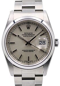 Rolex Datejust 36 Stainless Steel 16200 Silver Index Domed Bezel Oyster - PRE OWNED