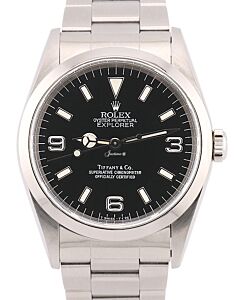 Rolex Explorer I Tiffany & Co. 36mm Steel Oyster Black Dial 14270