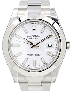 Rolex Datejust II 116300 White Index 41mm Stainless Steel Oyster