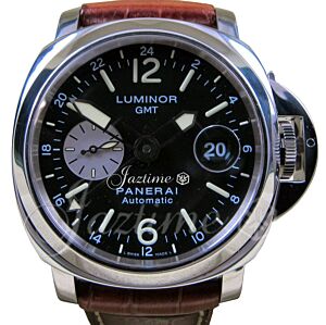 Panerai PAM 88 Luminor GMT 44mm Black Stainless Steel Leather