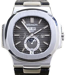Patek Philippe Nautilus Annual Calendar Moon Phases Stainless Steel Black Dial 5726A-001 