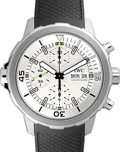 IWC Schaffhausen IW376801 Aquatimer Chronograph Silver Plated Index Stainless Steel Black Rubber Chronograph 44mm Automatic