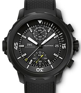 IWC Schaffhausen IW379502 Aquatimer Chronograph Edition Galapagos Islands Black Index Black Rubber Coated Stainless Steel Chronograph 44mm Automatic