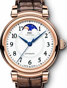 IWC Schaffhausen Da Vinci Automatic Moon Phase 36 IW459308 Silver Arabic Red Gold Bronze Leather 36mm BRAND NEW