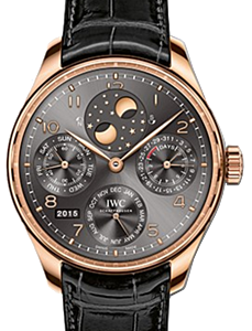 IWC Schaffhausen IW503404 Portugieser Perpetual Calendar Ardoise Arabic Red Gold Black Leather 44.2mm Automatic