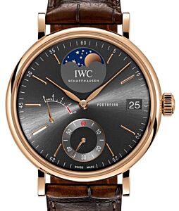 IWC Portofino Hand-Wound Moon Phase IW516403 Slate Index Red Gold Leather 45mm - BRAND NEW