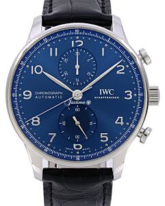 IWC Portugieser Chronograph Stainless Steel 41mm Blue Dial IW371606 - PRE OWNED