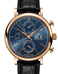 IWC Portofino Chronograph Rose Gold 42mm Blue Dial IW391035 - BRAND NEW