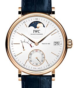IWC Portofino Hand Wound Moonphase Rose Gold 45mm Silver Plated Dial IW516409 - BRAND NEW