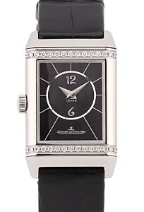 Jaeger-LeCoultre Reverso Classic Small Duetto Silver & Black Guilloche Stainless Steel Q2668430