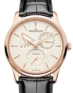 Jaeger-LeCoultre Master Ultra Thin Power Reserve 39mm Pink Rose Gold Beige Dial Leather Strap Q1372510