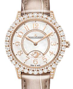 Jaeger-LeCoultre Rendez-Vous Dazzling Night & Day Automatic 36mm Pink Rose Gold Diamond Bezel Leather Strap Q3432570