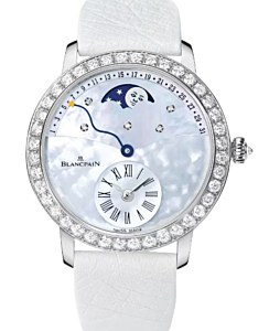Blancpain Ladybird Quantième Rétrograde White Gold 36mm Blue Mother of Pearl Dial 3653 1954L 58B - BRAND NEW